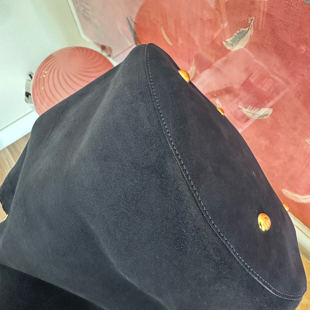 Marni Dark Blue Suede Tote Bag - Picture 9 of 11